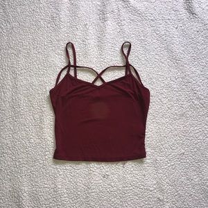 Maroon crop tank top